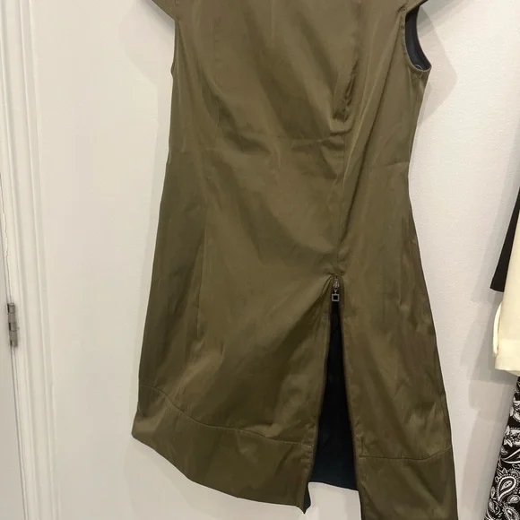 SARAH pacini green brown and grey dress with zipper size 0 - Picture 11 of 12